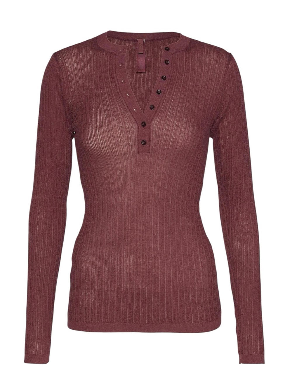 NWT Skims Sheer Knit Long Sleeve Henley Top Shirt Tee Size M